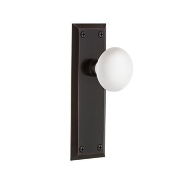 Nostalgic Warehouse New York Double Dummy Interior Door Set With White Porcelain Knob - No Keyholeimage
