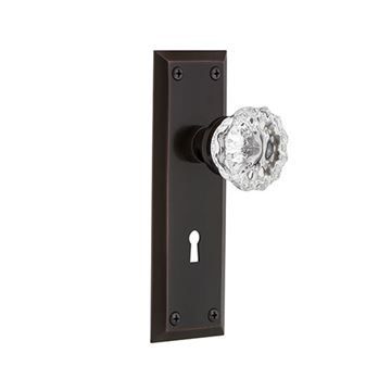 Nostalgic Warehouse New York Mortise Interior Door Set With Crystal Knobimage