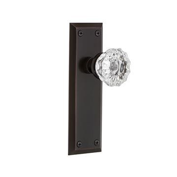 Nostalgic Warehouse New York Passage Interior Door Set With Crystal Knob - No Keyholeimage
