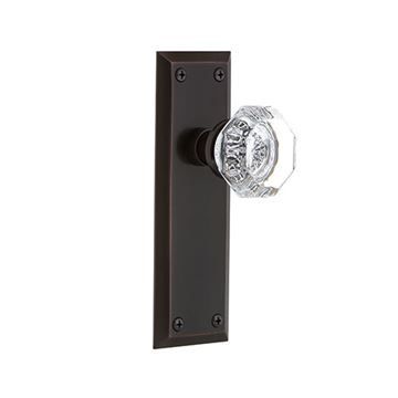 Nostalgic Warehouse New York Passage Interior Door Set With Crystal Waldorf Knob - No Keyholeimage