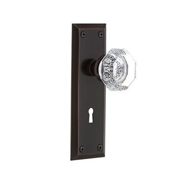 Nostalgic Warehouse New York Passage Interior Door Set With Crystal Waldorf Knob - With Keyholeimage
