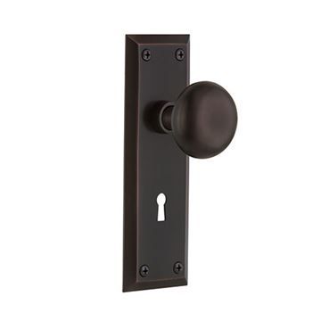 Nostalgic Warehouse New York Privacy Interior Door Set With New York Knob - With Keyholeimage