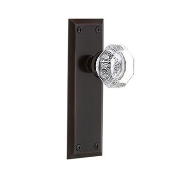 Nostalgic Warehouse New York Single Dummy Interior Door Set With Crystal Waldorf Knob - No Keyholeimage