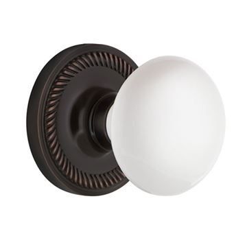 Nostalgic Warehouse Rope Single Dummy Interior Door Set With White Porcelain Knobimage