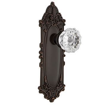 Nostalgic Warehouse Victorian Privacy Interior Door Set With Crystal Knob - No Keyholeimage