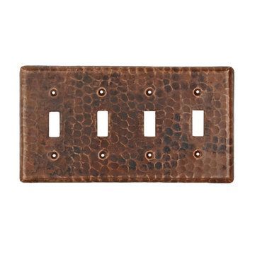 Premier Copper Copper Quadruple Toggle Switchplateimage