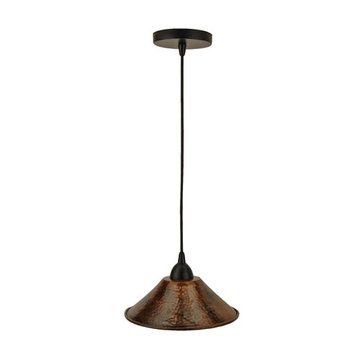 Premier Copper Hand Hammered Copper 9 Inch Cone Pendant Lightimage