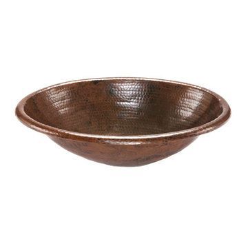 Premier Copper Oval Self Rimming Hammered Copper Sinkimage