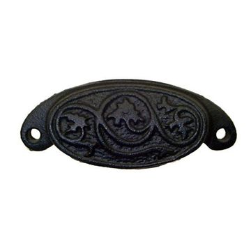 Restorers Classic Floral Cast Iron Cup Bin Pullimage