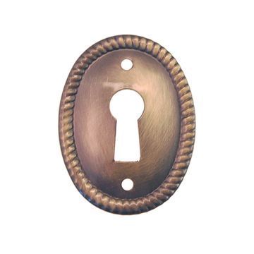 Restorers Classic Tall Oval Rope Keyhole Escutcheonimage