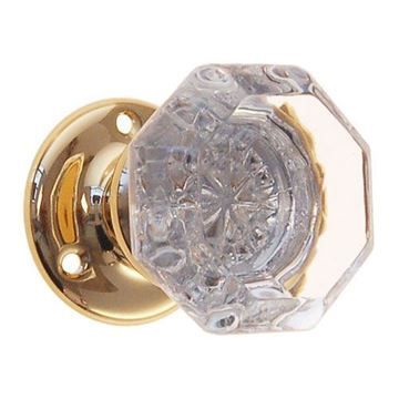 Restorers Classic Dummy Plain 2 Inch Stamped Door Set With Octagonal Glass Knobsimage