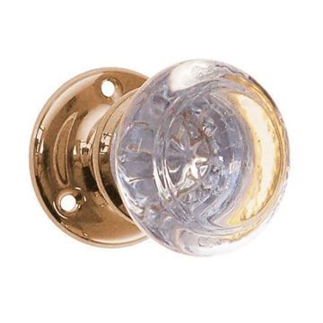 Restorers Classic Dummy Plain 2 Inch Stamped Door Set With Round Glass Knobsimage