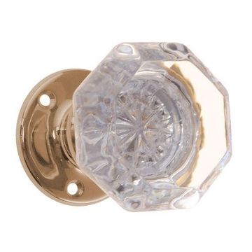 Restorers Classic Passage Plain 2 Inch Forged Door Set With Octagonal Glass Knobsimage