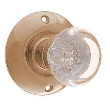 Restorers Classic Privacy Plain 3 1/4 Inch Forged Door Set With Round Glass Knobsimage