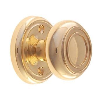Restorers Classic Privacy Ringed 2 3/4 Inch Forged Door Set With Rings Solid Core Knobsimage