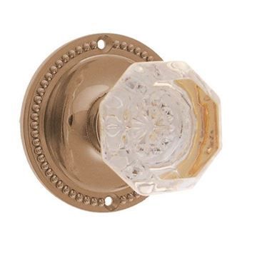 Restorers Classic Privacy Rope 3 1/4 Inch Forged Door Set With Octagonal Glass Knobsimage