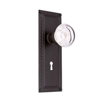 Restorers Classic Egg & Dart Interior Mortise Lock Set With Round Glass Knobsimage