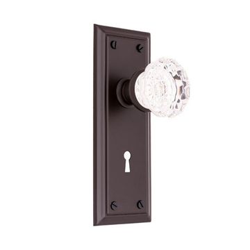 Restorers Classic Stepped Interior Mortise Lock Set With Fluted Glass Knobsimage