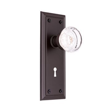 Restorers Classic Stepped Interior Mortise Lock Set With Round Glass Knobsimage