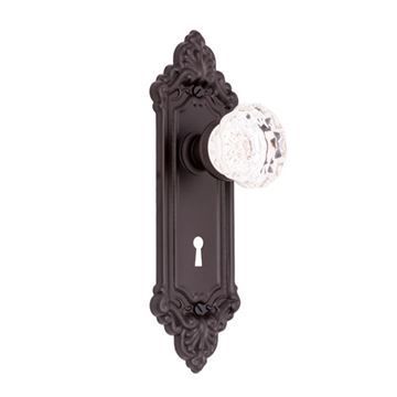 Restorers Classic Victorian Interior Mortise Lock Set With Fluted Glass Knobsimage