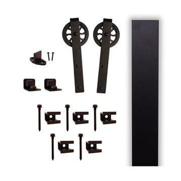 Quiet Glide Hook Flat Track Rolling Door Hardware Kit - 5 Inch Wheelimage