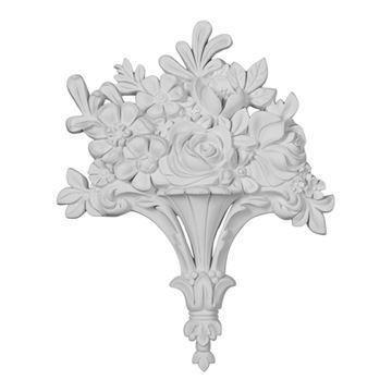 Restorers Architectural Flower Basket Urethane Onlay Appliqueimage