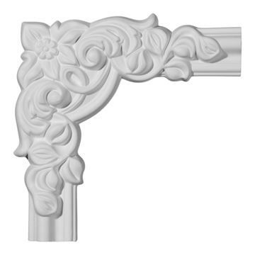 Restorers Architectural Seville Ornate 8 Inch Corner Urethane Panel Moldingimage