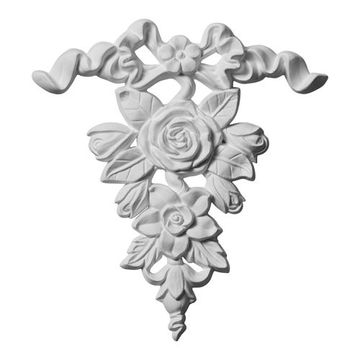 Restorers Architectural Versailles Ribbon & Rose Drop Urethane Onlay Appliqueimage