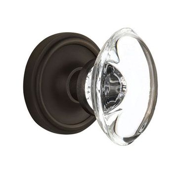 Nostalgic Warehouse Classic Rosette Door Set With Oval Clear Crystal Glass Knobsimage