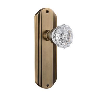 Nostalgic Warehouse Deco Plate Door Set With Crystal Glass Knobsimage