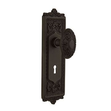 Nostalgic Warehouse Egg & Dart Plate Interior Mortise Door Set With Victorian Knobsimage