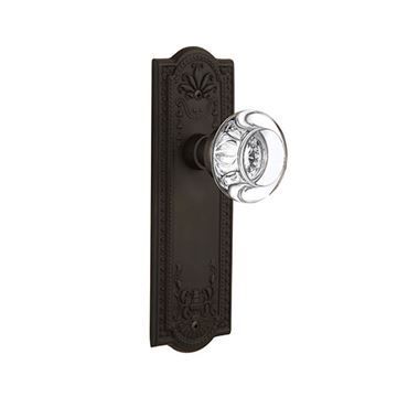 Nostalgic Warehouse Meadows Plate Door Set With Round Clear Crystal Glass Knobsimage