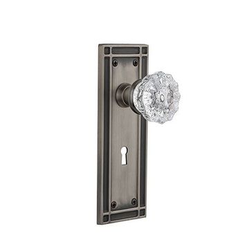 Nostalgic Warehouse Mission Plate Interior Mortise Door Set With Crystal Glass Knobsimage