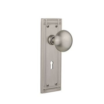 Nostalgic Warehouse Mission Plate Interior Mortise Door Set With New York Knobsimage