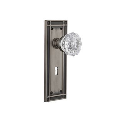 Nostalgic Warehouse Mission Plate With Keyhole Door Set With Crystal Glass Knobsimage