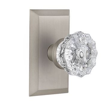 Nostalgic Warehouse Studio Plate Door Set With Crystal Glass Knobsimage