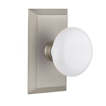 Nostalgic Warehouse Studio Plate Door Set With White Porcelain Knobsimage