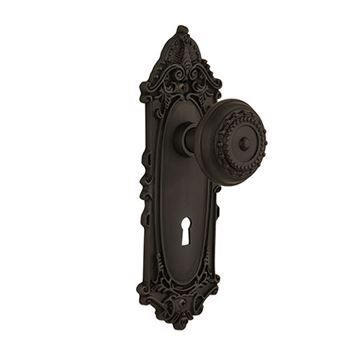 Nostalgic Warehouse Victorian Plate With Keyhole Door Set With Meadows Knobsimage