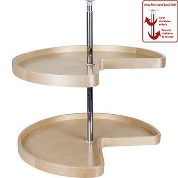 Restorers Kidney Banded 2-Shelf Lazy Susan Set - Adjustableimage