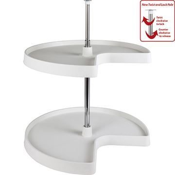 Restorers Kidney Plastic Lazy Susan Set with Twist and Lock Adjustable Poleimage