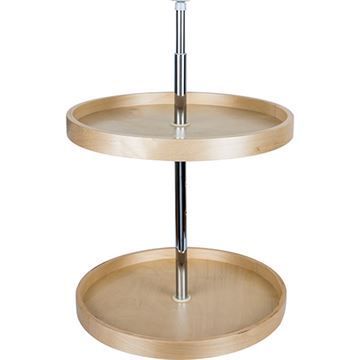 Restorers Round Banded 2-Shelf Lazy Susan Set - Adjustableimage