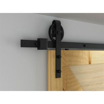 Designer Collection Steel Flat Rail Hook Strap Rolling Door Hardwareimage
