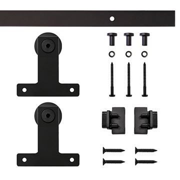 Quiet Glide Front Mount Mini Double Barn Door Furniture Hardware Kitimage