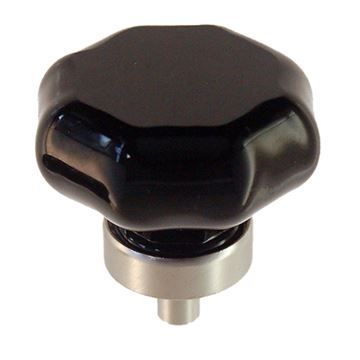 Restorers Classic 1 1/2 Inch Black Glass Octagonal Knobimage