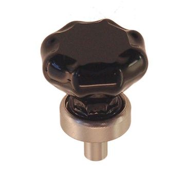 Restorers Classic 1 Inch Black Glass Octagonal Knobimage