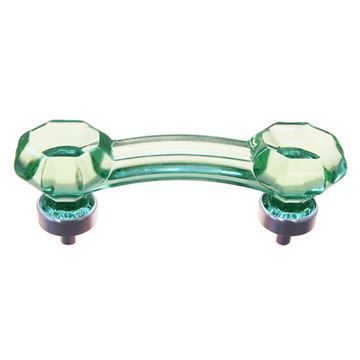 Restorers Classic Depression Green Glass Bridge Pull | Nickel | Pulls Glass & Porcelain Restorers Classic Depression Green Glass Bridge Pull | Nickel | Pulls Glass & Porcelain