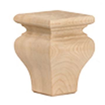 Legacy Artisan 4 1/2 Inch x 3 1/2 Inch Tulip Square Turned Bun Footimage