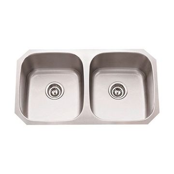 Hardware Resources 18 Gauge 32 Inch Double Stainless Kitchen Sinkimage