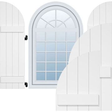 Restorers Architectural Arch Top Board-n-Batten PVC Shutters - Pairimage