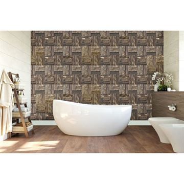 Restorers Architectural Boca Boat Wood Mosaic Wall Tileimage
